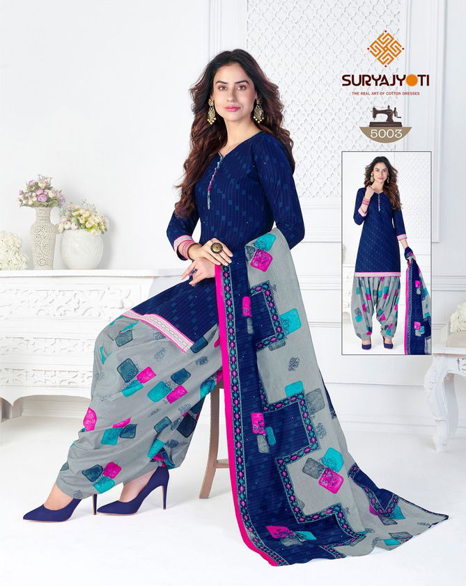 Suryajyoti Trendy Patiyala 5 Casual Daily Wear Cotton Printed Dress Materail Collection